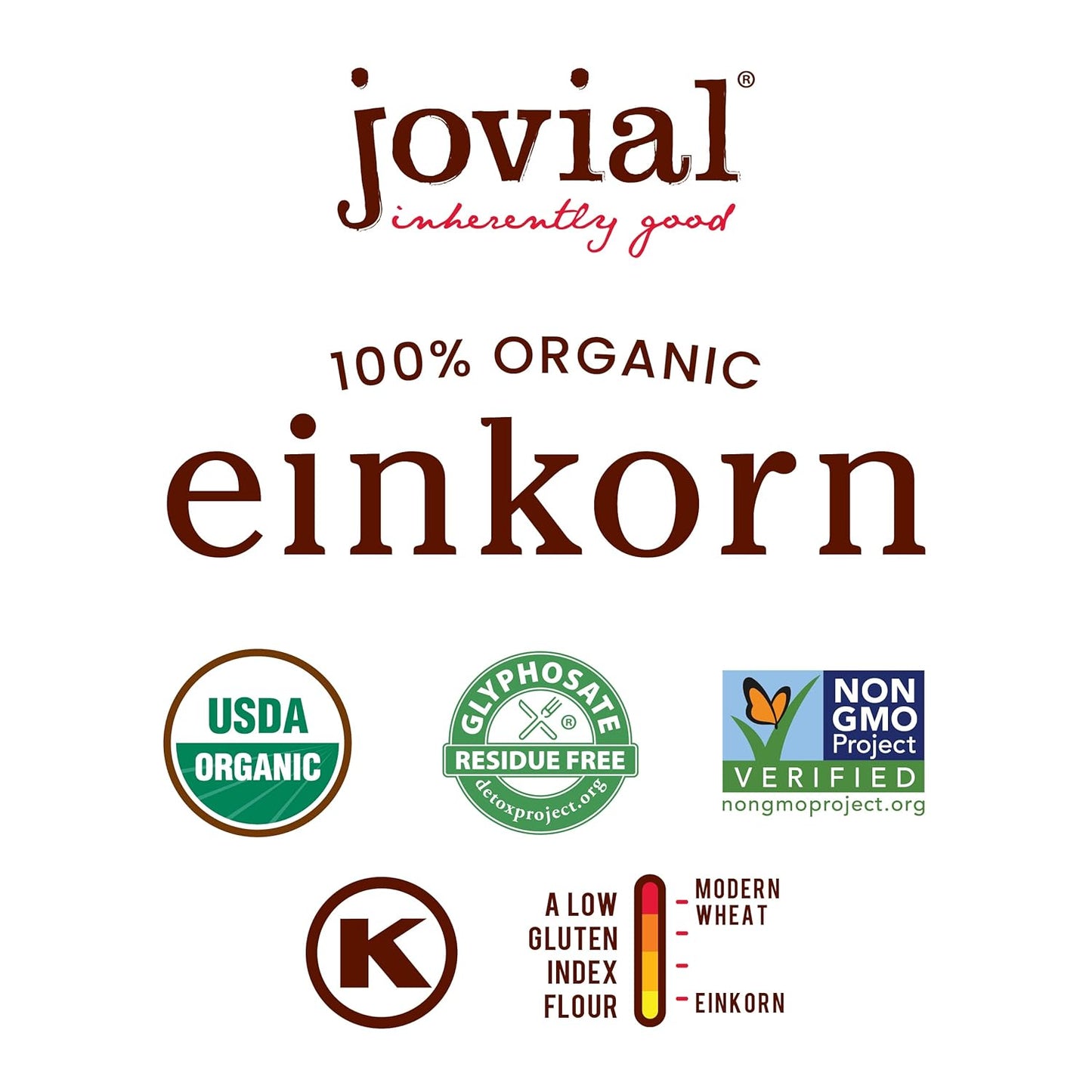 Jovial Organic Einkorn Whole Wheat Flour - Bread Baking Flour for Sourdough, High Protein, Non-GMO, Organic Pizza & Pasta Flour, European Italian Flour, Glyphosate Free - 32 Oz, 3 Pack