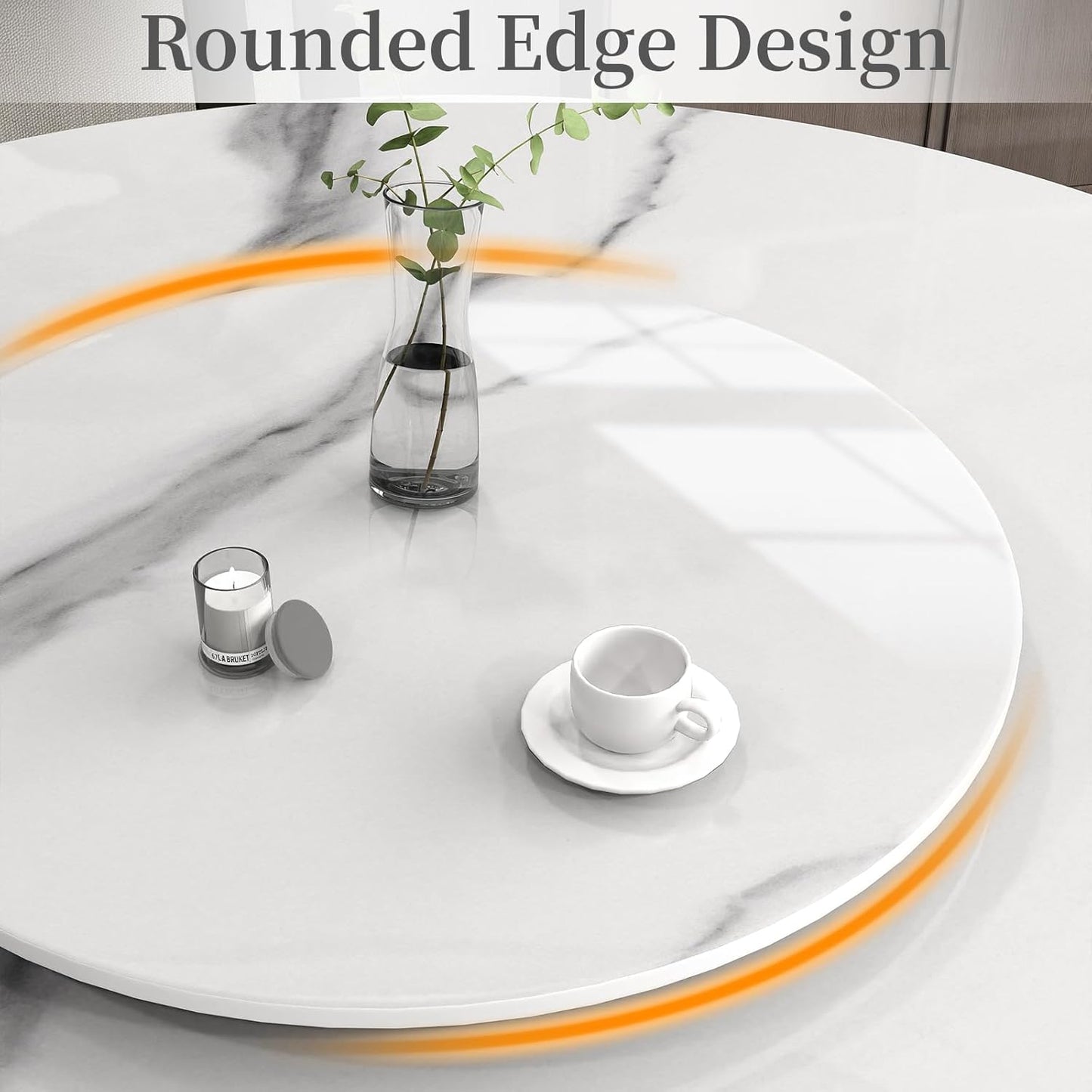 19.69" Lazy Susan for Table Top Sintered Stone Rotating Serving Tray for Dining Table, Kitchen Lazy Susan Organizer Spinning Rotating Food Server Party Centerpieces