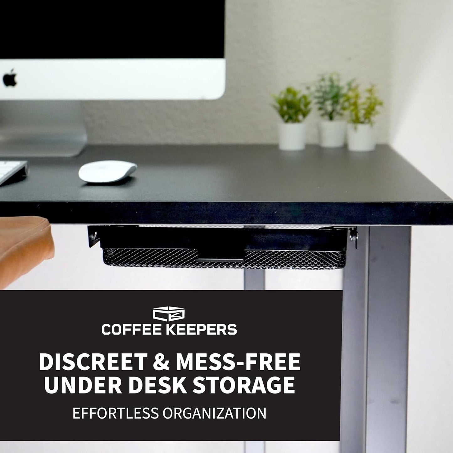 Anything Keeper Under Cabinet, Pull-Down Under Shelf Basket, Drawer Organizer for Office Tables, Under Desk Storage Shelf, RV Space Savers, Camper Must Haves, Easy Install - 11 x 10 x 2.5 in - Black