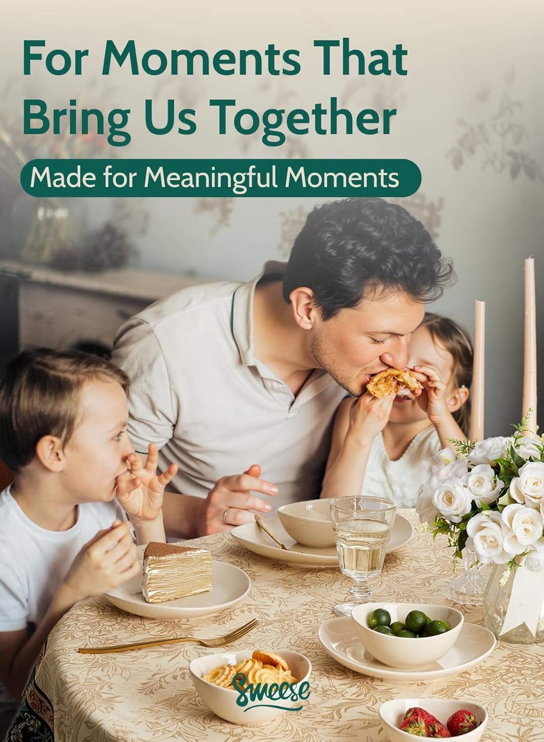 Sweese 5 Inch Porcelain Small 10 oz Bowls Set of 6, for Dessert | Ice cream | Soup | Rice | Fruits | Small Portions - Microwave, Dishwasher, and Oven Safe - Beige