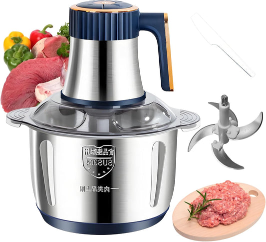 Electric Food chopper, Food Processors, Meat Grinder, 800W, 18/10 Stainless Steel, 3L Capacity,Vegetable Chopper,5-key Buttons,Quadruple-Layer 4 Blades,Suitable For Food processing and Chopping