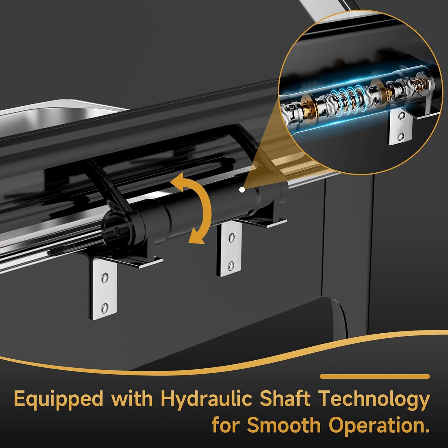 Chafing Dishes for Buffet, 9.5QT Square Stainless Steel Chafing Dish with Transparent Hydraulic Lid, 304 Food Pan, Buffet Warmer for Parties and Events (Black)