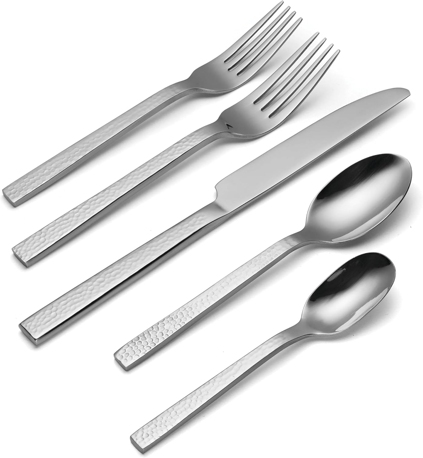 Oneida Chef's Table Hammered 20 Piece Everyday Flatware, Service for 4 18/0 Stainless Steel, Silverware Set