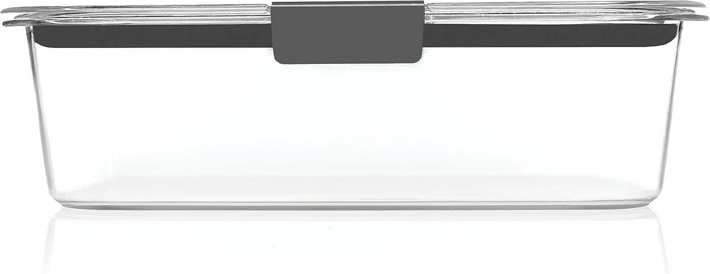 Rubbermaid Brilliance Large Food Storage Container, 9.6 Cup, BPA-Free, Leak-Proof, Clear