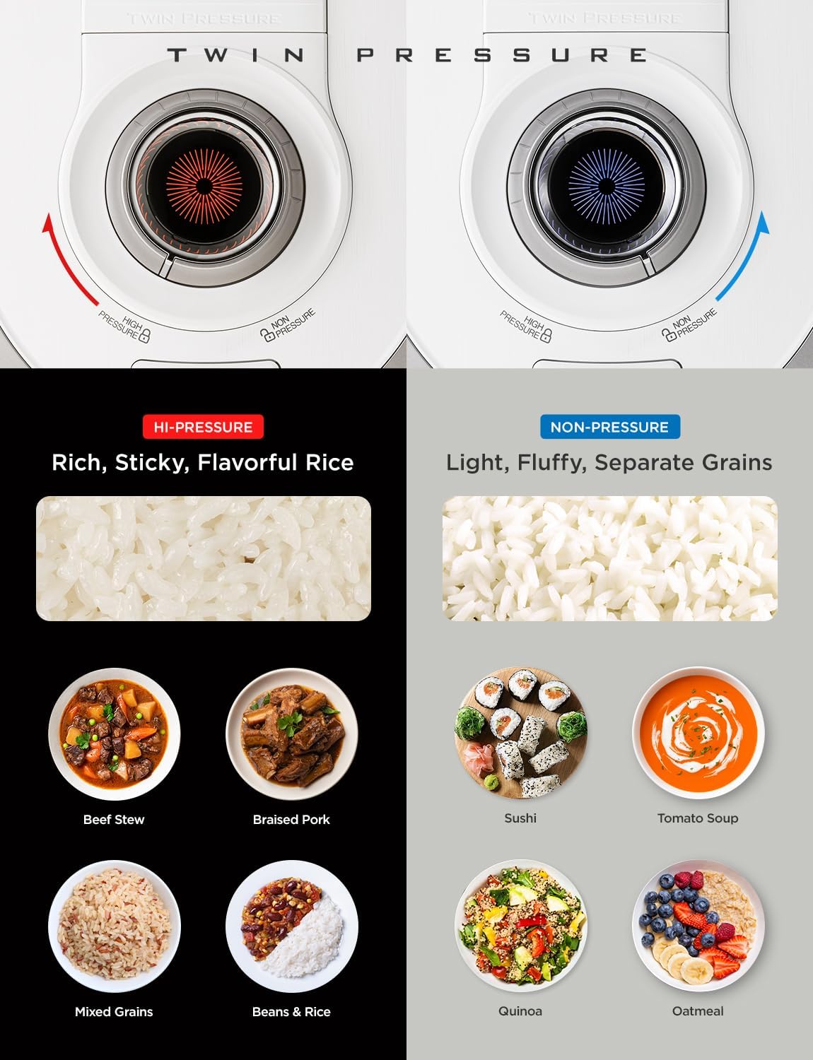 CUCKOO CRP-RT0609FW 6-Cup (Uncooked) / 12-Cup (Cooked) Twin Pressure Rice Cooker & Warmer with Nonstick Inner Pot, 14 Menu Options, Safe Steam Release, 3 Voice Guide, Auto Clean (White)