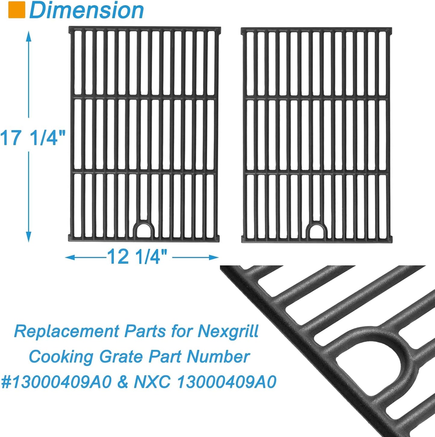 Grill Parts for Nexgrill 4 Burner 720-0925 720-0925P 720-0925PG,Grill Grate for Nexgrill 720-0925P Replacement Parts 720-0340 720-0718A Grate for Charbroil 463352521 463351021