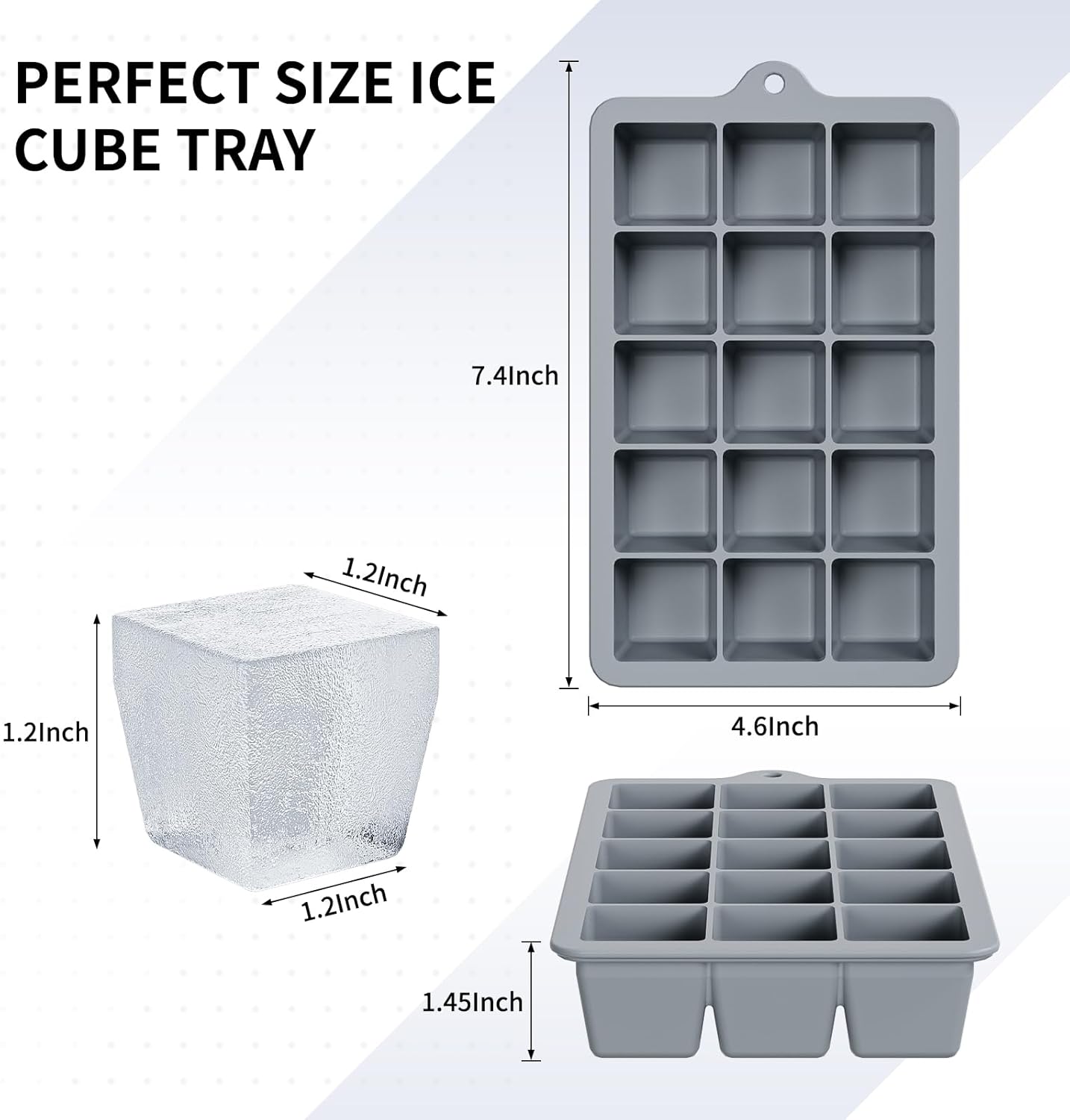 Silicone Ice Cube Tray 3 Pack, HANCELANT Ice Cube Mold, Ice Trays for Freezer with Lid for Whiskey, Baby Food, BPA Free, Easy Release