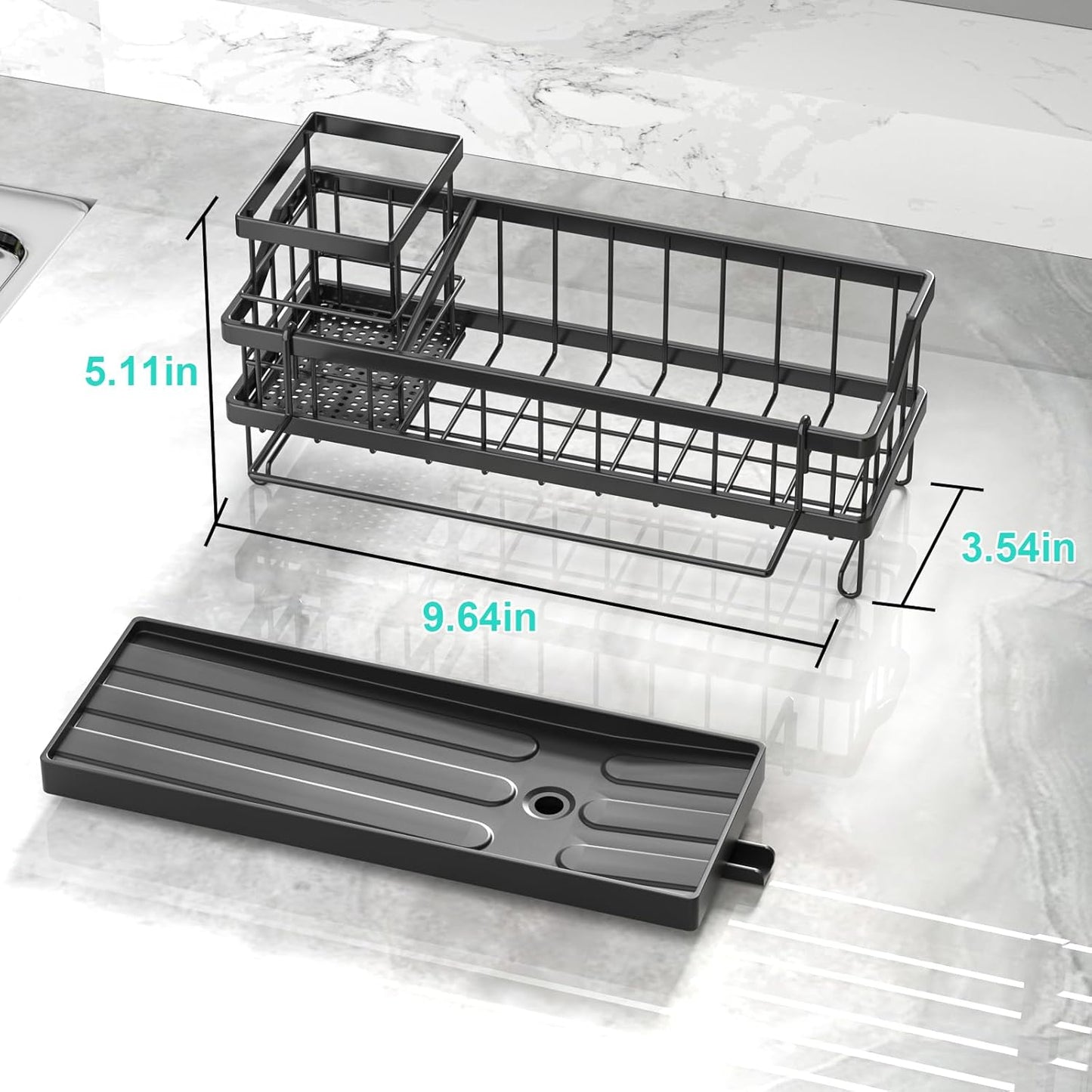 Sponge Holder for Kitchen Sink - Countertop Rustproof Stainless Steel, Kitchen Gadgets Accessories, Sink Caddy