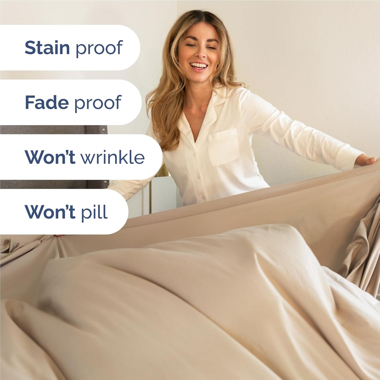 Twin XL Size 3 Piece Sheet Set - Comfy Breathable & Cooling Bed Sheets Set - Hotel Luxury Bedding for Women, Men, Kids, Teens, Boys & Girls - Deep Pockets, Ultra-Soft, Wrinkle Free - Oeko-Tex - Cream