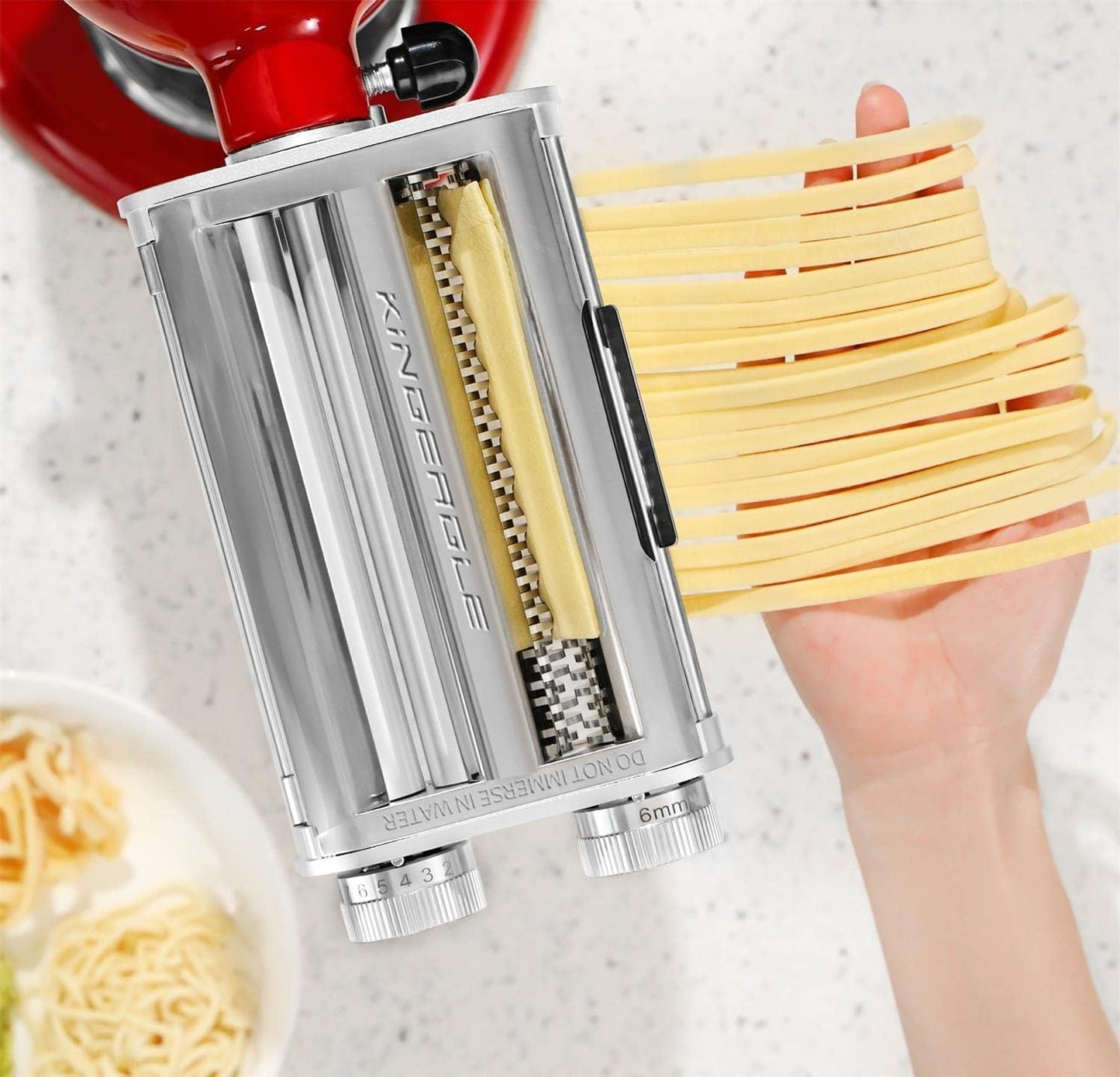 Pasta Roller Noodle Cutters Attachment for KitchenAid Mixers, Pasta Maker Attachment Set Included Dough Sheet Roller, Spaghetti and Fettuccine Cutters Maker Accessories