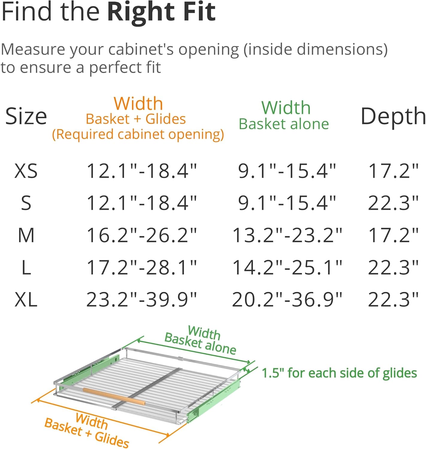 Expandable Pull Out Drawer Cabinet Organizers, Heavy Duty Slide Out Storage Shelf for Home Kitchen Pantry Cupboard Pots Pans, Adjustable Width from 12.1"~18.4", Stainless Steel 1 Pack