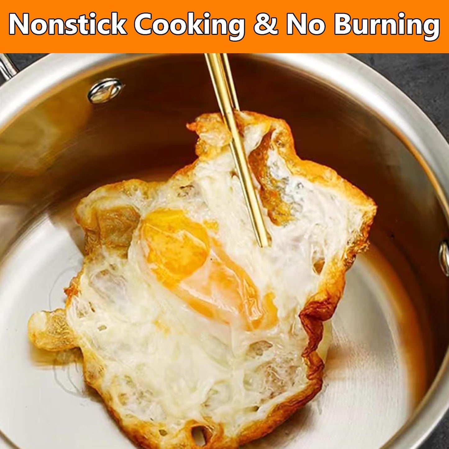 Stainless Steel Stock Pot with Visible Lid for Pasta, Soup, Spaghetti, Nonstick Thick Bottom Stockpot, Induction Pasta Pot Compatible with All Cooktops, Dishwasher Safe,2.7QT