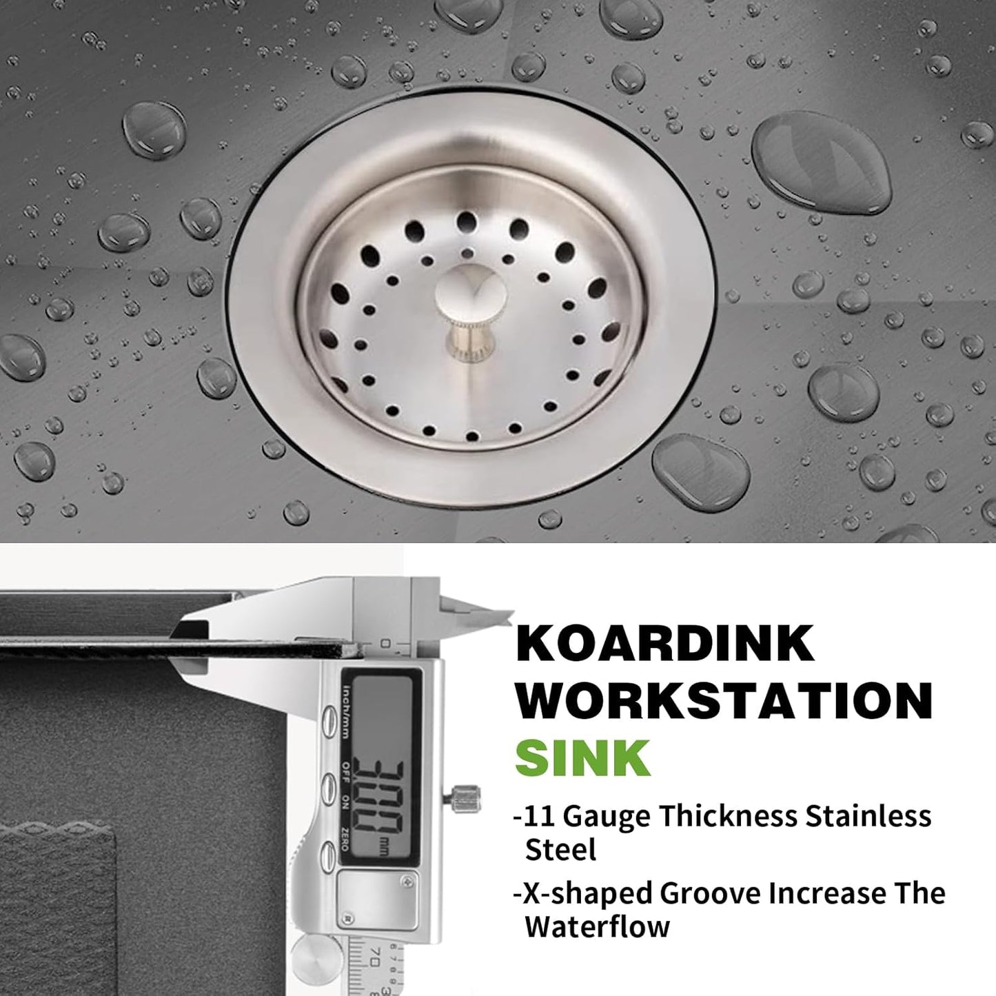 Black 30x18 In Drop In Kitchen Sink-Stainless Steel Topmount Modern Single Bowl Kitchen Sink Come With Silicon Mat,Drain Strainer Set Offer Large Basin And Compatibility With Various Kitchen&Bar Style