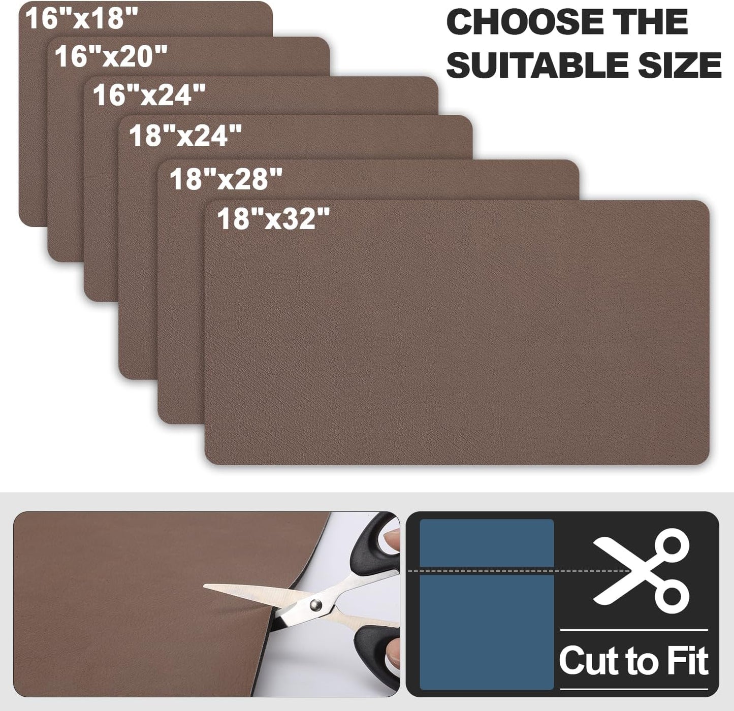 Dish Drying Mat for Kitchen Counter | Coffee Bar Mat for Countertops | Heat Resistant Drainer Mat with Non-slip Rubber Backed | Hide Stain Kitchen Absorbent Draining Mat | Brown 18"x28"