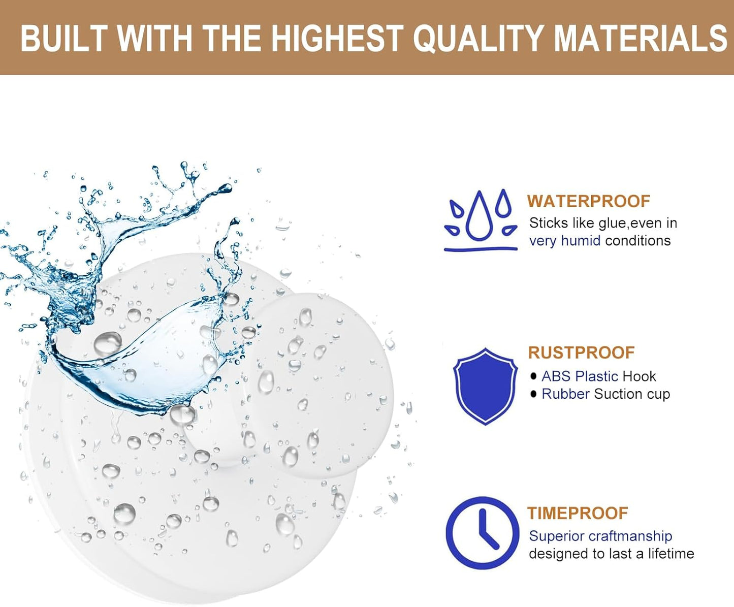 ZESLMG Suction Cup Hooks for Shower Wall, Door Wreaths, Removable Inside Shower Towel Hooks for Bathroom Window Glass Kitchen- Bath Robe Loofah Suction Hooks for Hanging More Surfaces (White, 2 Pack)