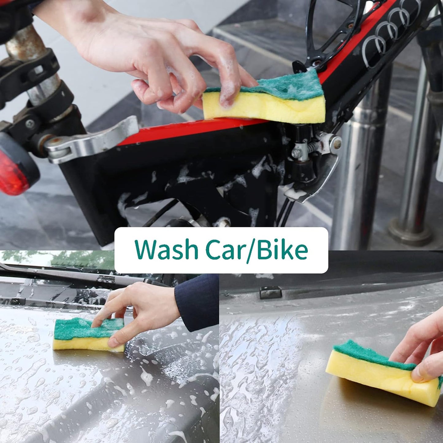 30 Pack Sponge Individually Wrapped, Non Scratch Scrouing Sponges for Household Cleaning, Dishes, Kitchen, Apartment, Car, Bike