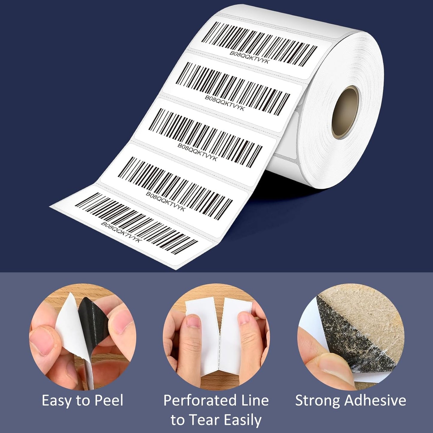L LIKED 3" x 1" Direct Thermal Labels, Permanent Adhesive Barcode Shipping Label & Compatible with Rollo, Zebra and Other Desktop Printers (12 Rolls, 16800 Labels)