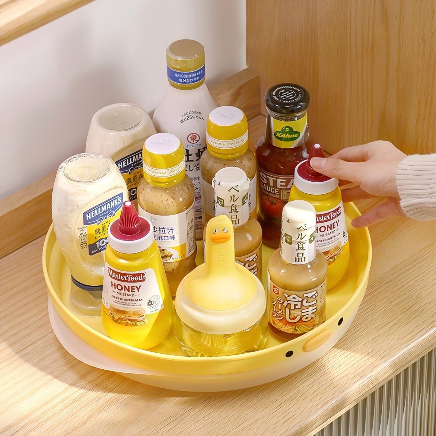 11.8 Inch Lazy Susan Turntable, 360-Degree Rotating Tray with Non-Slip Base, Creative Organizer for Spice Rack, Countertop, Cabinet, Pantry, as Decorative Display for Living & Dining Room