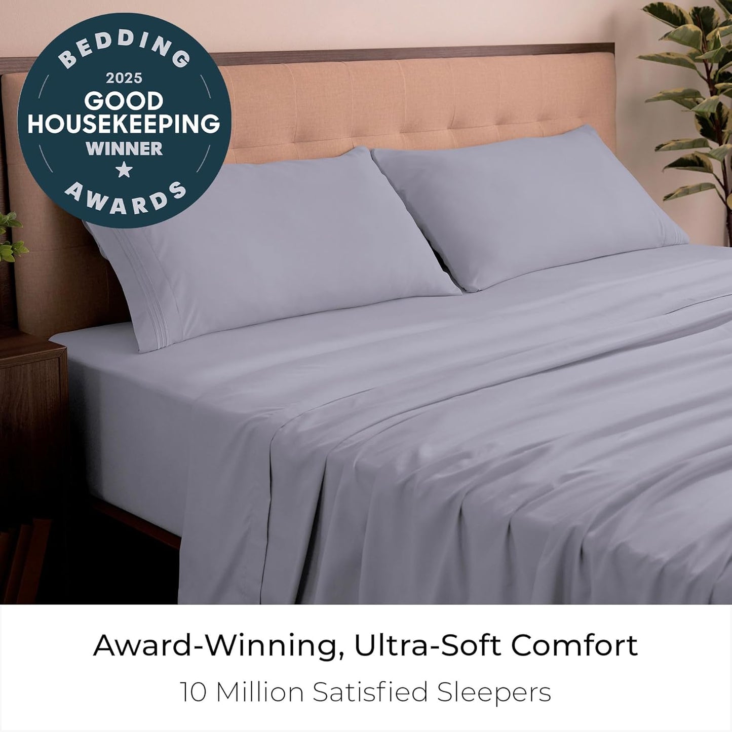 Mellanni California King Sheets Set - 4 PC Iconic Collection Bedding - Hotel Luxury, Extra Soft, Cooling Bed Sheets - Wrinkle, Fade, Stain Resistant (Cal King, Lavender)