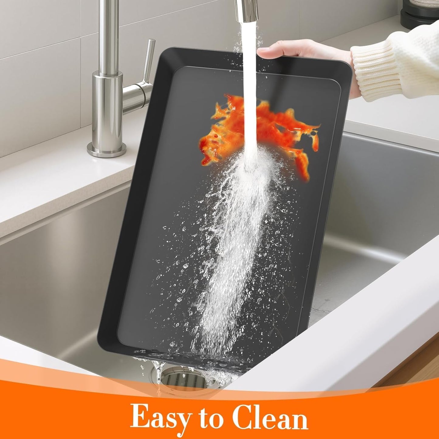 WOWBOX 5 pcs Serving Tray for Entertaining, Serving Platters for Snacks, Fruit, Cookies, Dessert, Reusable Plastic Trays for Serving Food and Pantry Organization in Kitchen & for Parties, (Black)