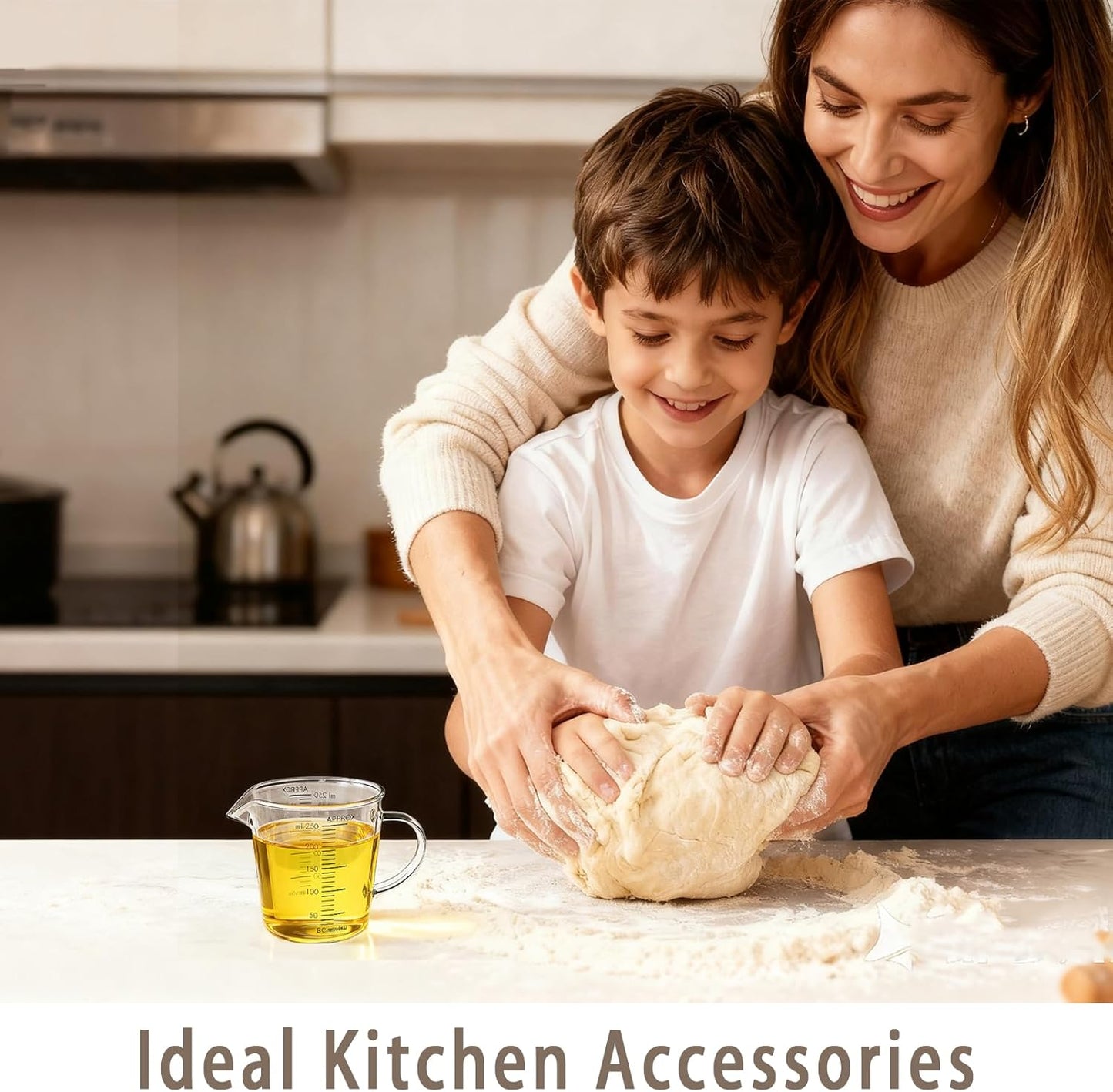 BCnmviku Glass Measuring Cups High Borosilicate [Insulated Handle | V-Shaped Spout]For Prepping Baking and Cooking Preheated Oven Dishwasher Freezer and Microwave Safe (250ml)