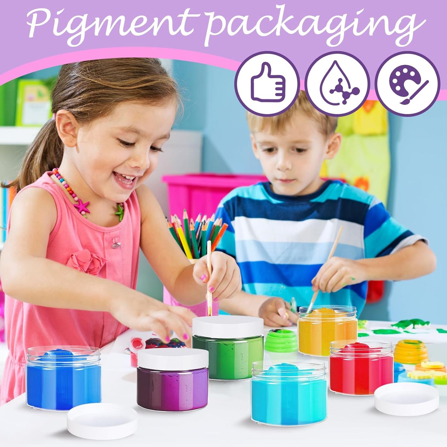 72 PCS 4 OZ Plastic Jars with Screw On Lids,Labels Refillable Empty Round Slime Containers for Storing Dry Food, Honey Jam, Cream, Butter, Lotion, White