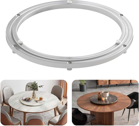 Pisman Aluminium Alloy Turntable Bearing, Heavy Duty Lazy Susan Rotating Bearing Turntable,Smooth Swivel Plate Hardware for Round Dining Table,DIY. Silent Rotating Base Only(14inch)