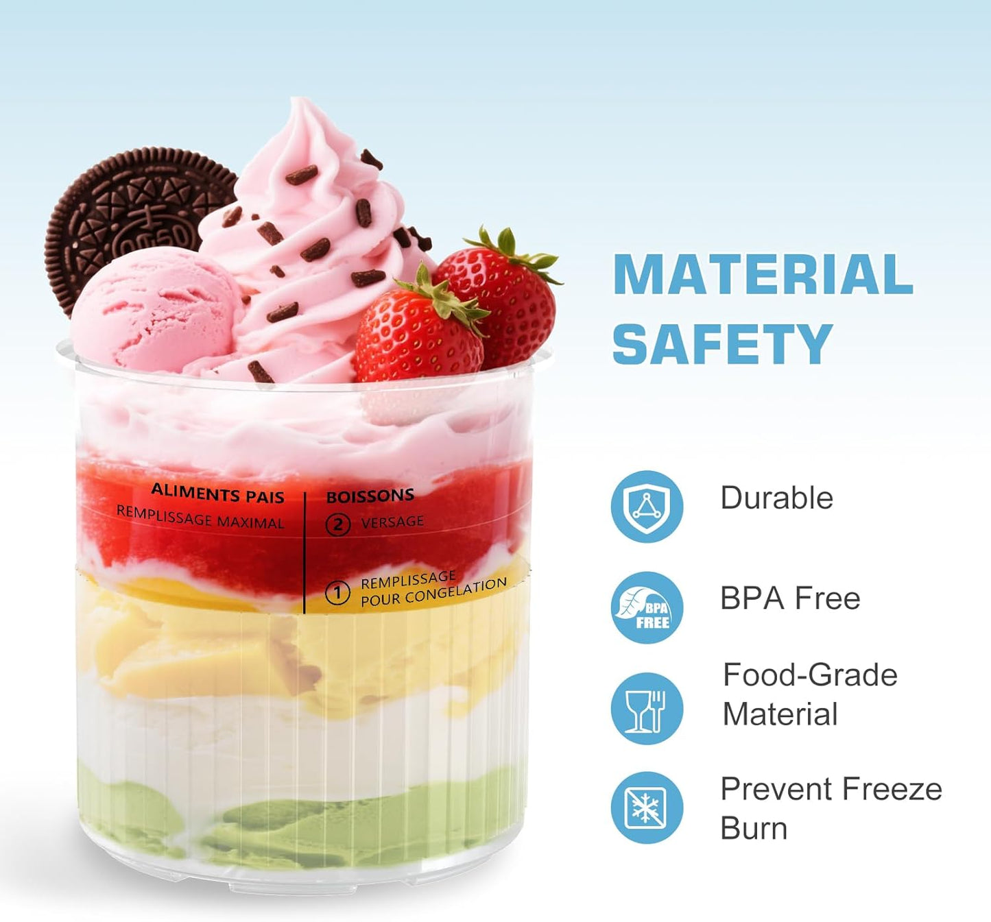 4 Pack Containers Pints and Lids for Ninja Creami Deluxe NC500,NC501CO Series Ice Cream Maker with Scoop and Spoons- Dishwasher Safe, Leak Proof