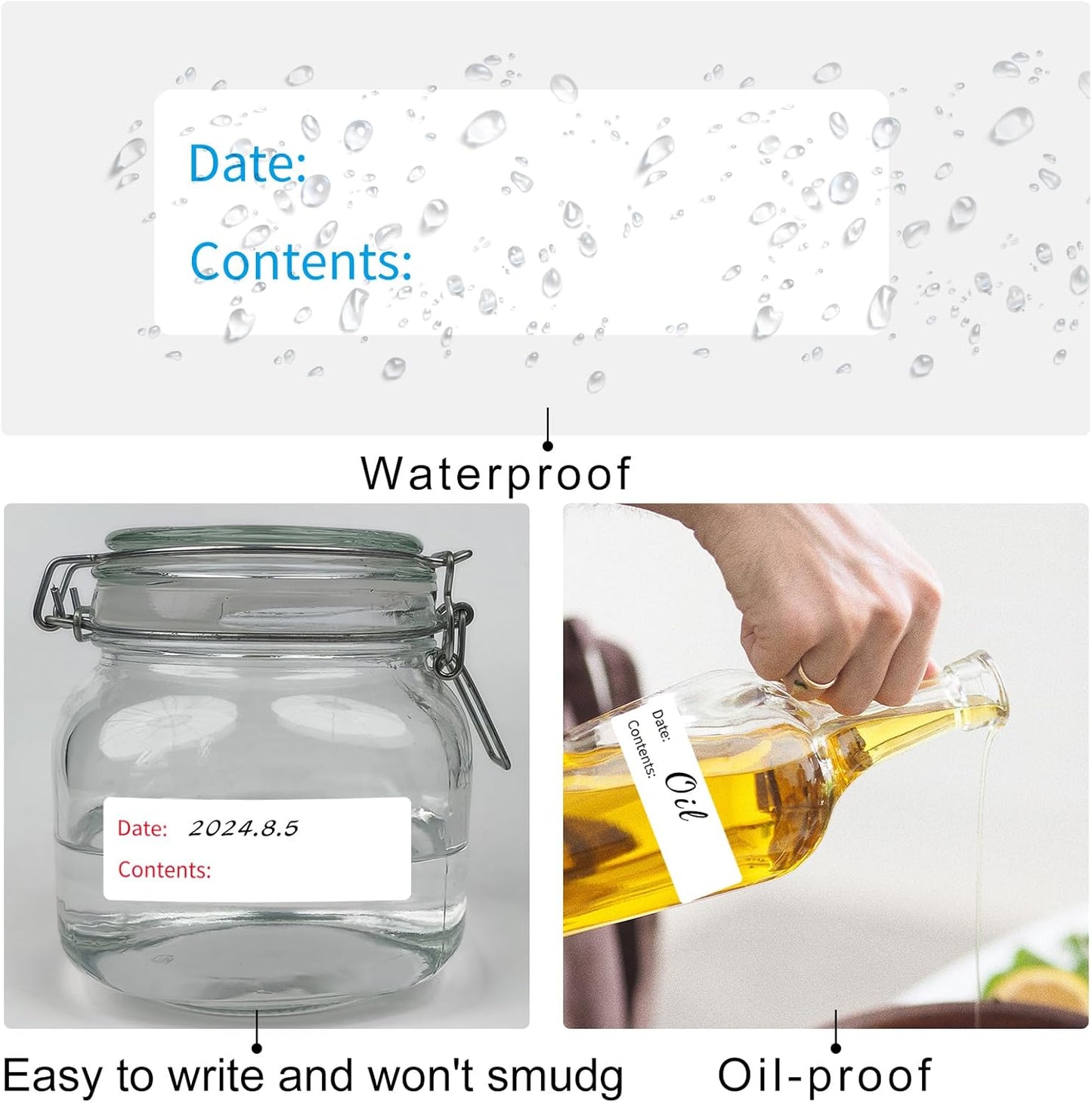 Removable Freezer Labels,3 Clors 1 x 3 Inch Food Storage Stickers, Refrigerator Freezer Paper Label Easy Clean Leaves No Residue,Food Labels Roll