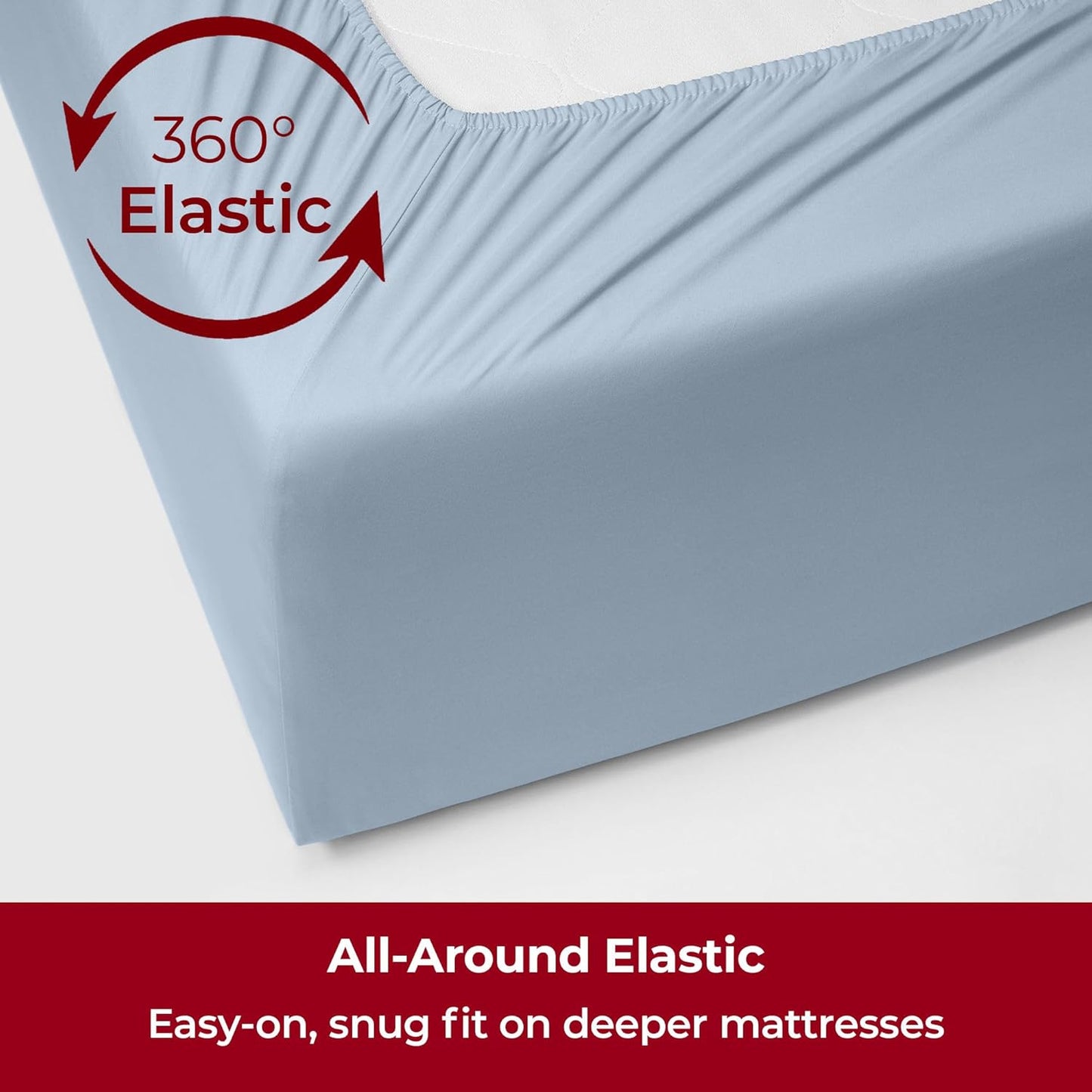 Mellanni Extra Deep Queen Sheets - 4 PC Iconic Collection Bedding - Hotel Luxury, Ultra Soft, Cooling Bed Sheets - Wrinkle, Fade, Stain Resistant (Queen, Blue Hydrangea)