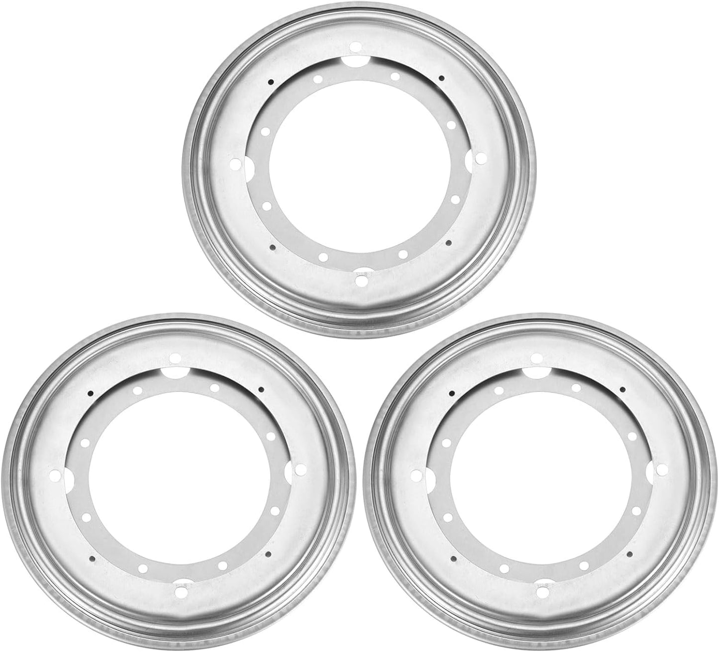 uxcell 3Pcs 9 Inch Rotating Bearing Plate, Swivel Plate Stand Lazy Susan Hardware Round Turntable Base Tray for Table Serving Tray Revolving Shelve, Silver