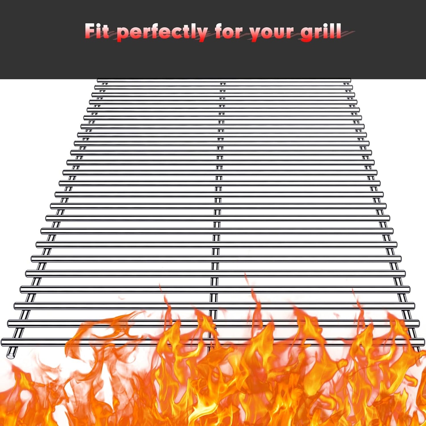 BBQ Grill Grates Replacement for Cuisinart Gas Grill CGG-200, CGG-220, CGG-240, Stainless Steel Cooking Grate Grids Gas Grill Parts Accessories 18 Inch for All Foods Portable Gas Grillls