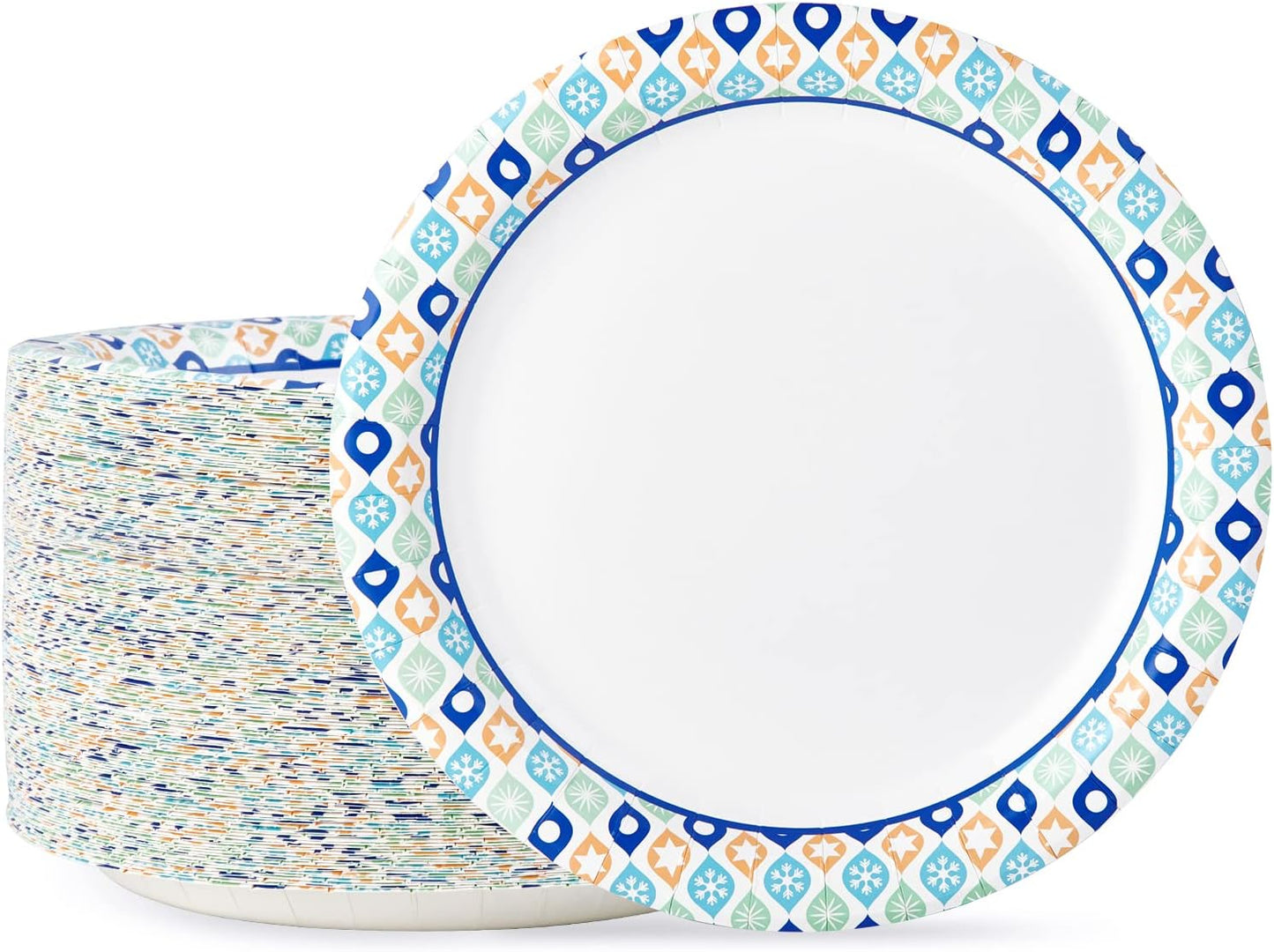 MUCHII Paper Plates 10 Inch, 120 Count Disposable Paper Plates Bulk, Soak and Cut Proof for Party,Picnic, Family Gatherings