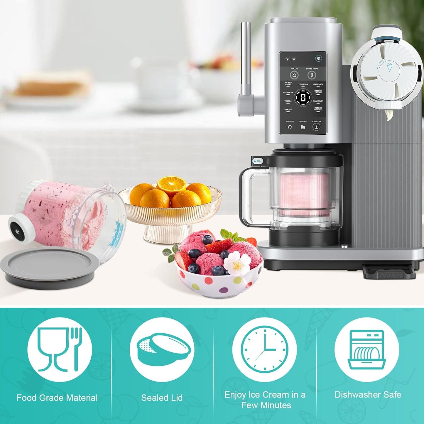 2 Pack Swirl CREAMi Pints and Lids Replacement for Ninja Swirl NC700 Series Ice Cream & Soft Serve Makers, BPA-Free, Leak-Proof & Dishwasher Safe