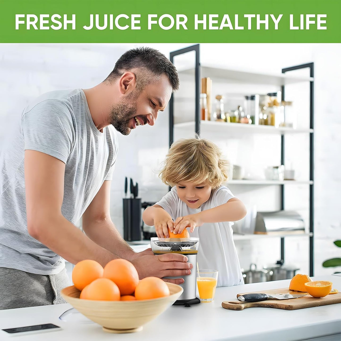 Electric Citrus Juicer Squeezer Stainless Steel, Orange Juicer Electric,Homemade Orange Juice Squeezer Machine, Detachable Design,Easy Clean