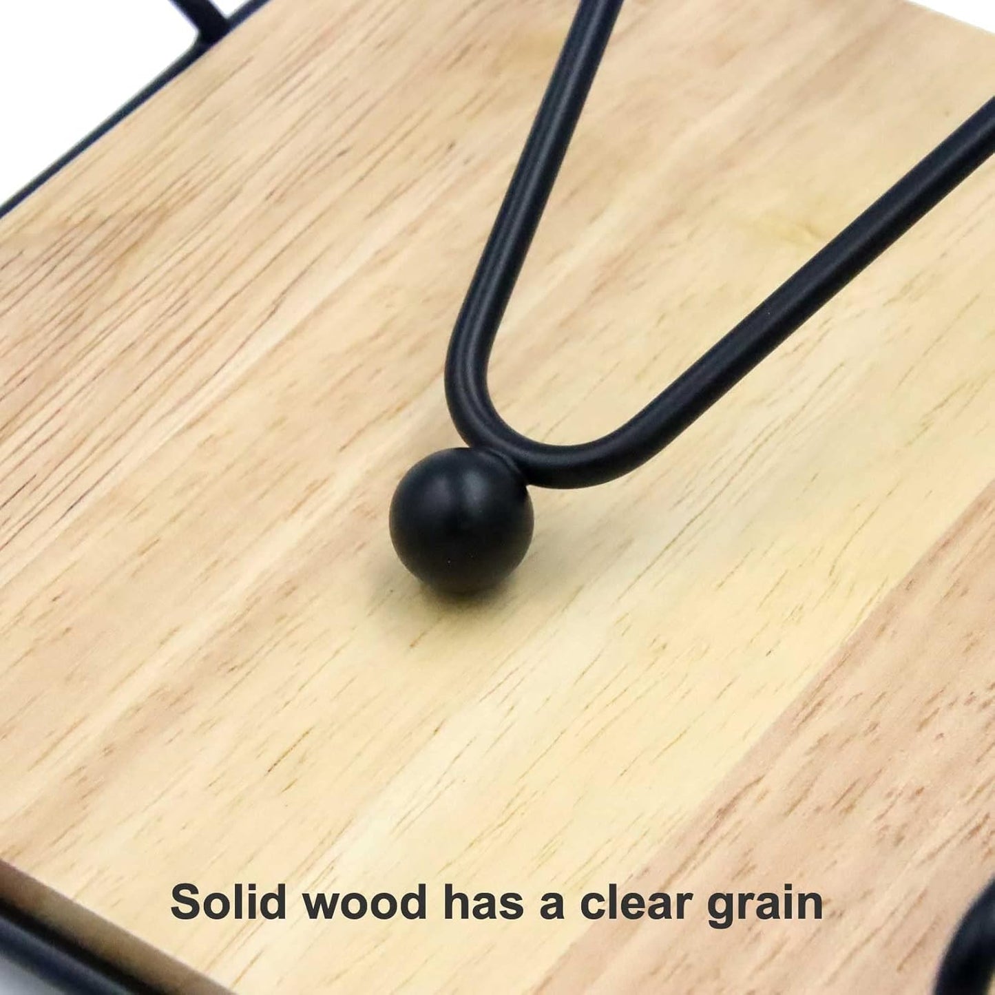 Napkin Holder for Table, Metal and Wood Napkin Holder, Standing Napkin Holders for Paper Napkins, for Kitchen Counter, Dining Table, 7" x 7"(Black)