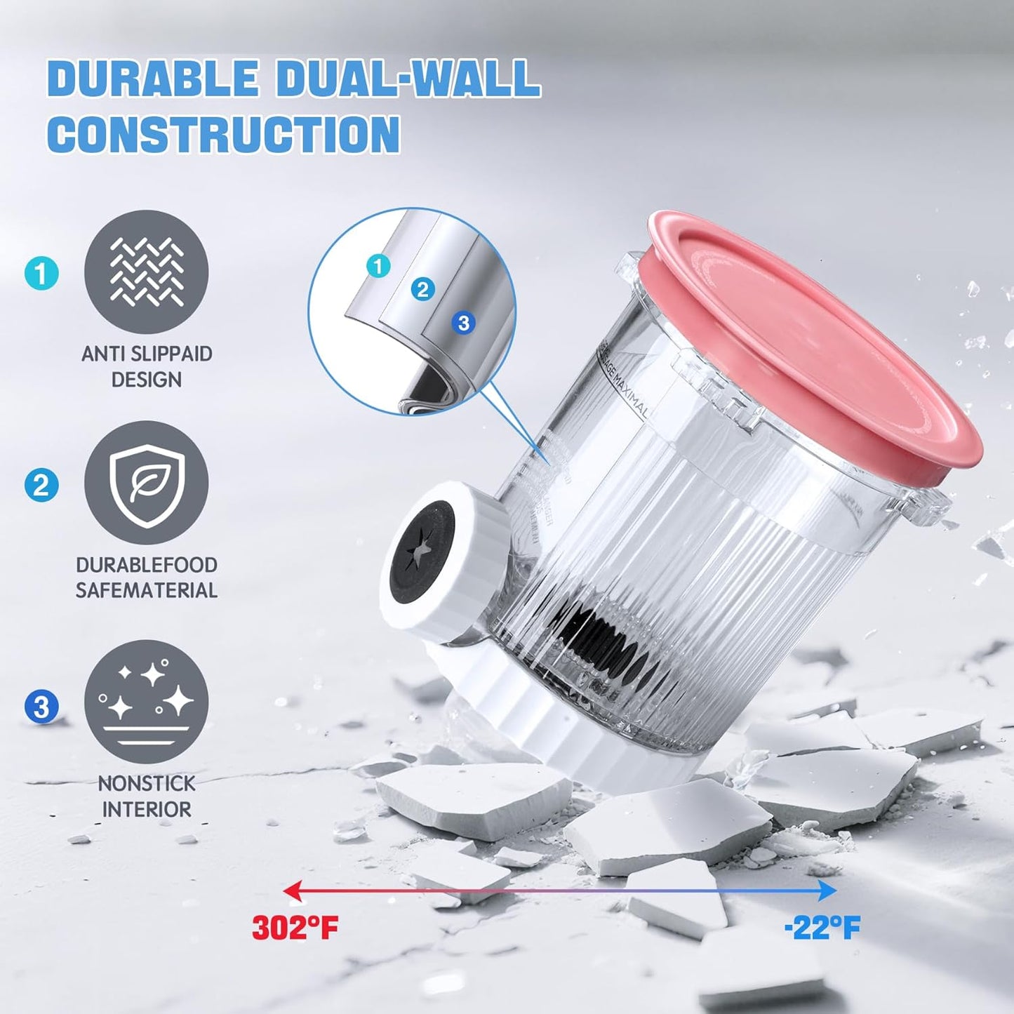 2 Pack Creami Swirl Pints & Lids for Ninja, Compatible with NC700 Series Ninja Swirl Ice Cream & Soft Serve Makers, with 2 Spoons & 32 Writable Labels, BPA-Free & Dishwasher Safe, Pink