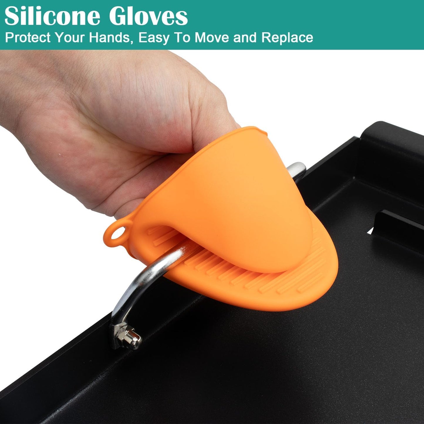 Full Size Griddle Inserts for Char-Broil Performance 5 Burner Series, Flat Top Griddle for Charbroil 463275517 463275717 463372017 463243518 463243519 Grill, Replace for G470-0002-W1 G470-0003-W1