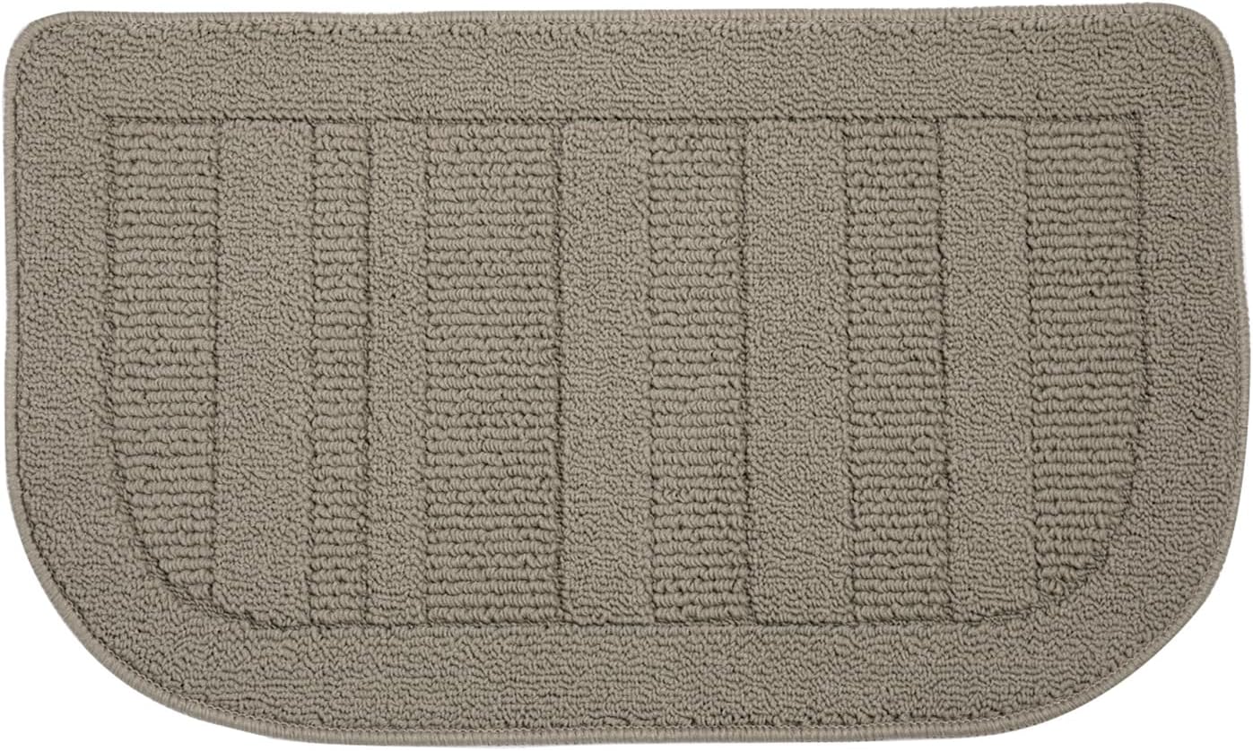 BEQHAUSE 30x18 Inch Kitchen Rug Mat Durable Kitchen Rugs Non-Slip Washable Absorbent Kitchen Mats for Floor Dirt-Resistant Semicircular Kitchen Mat (Taupe)
