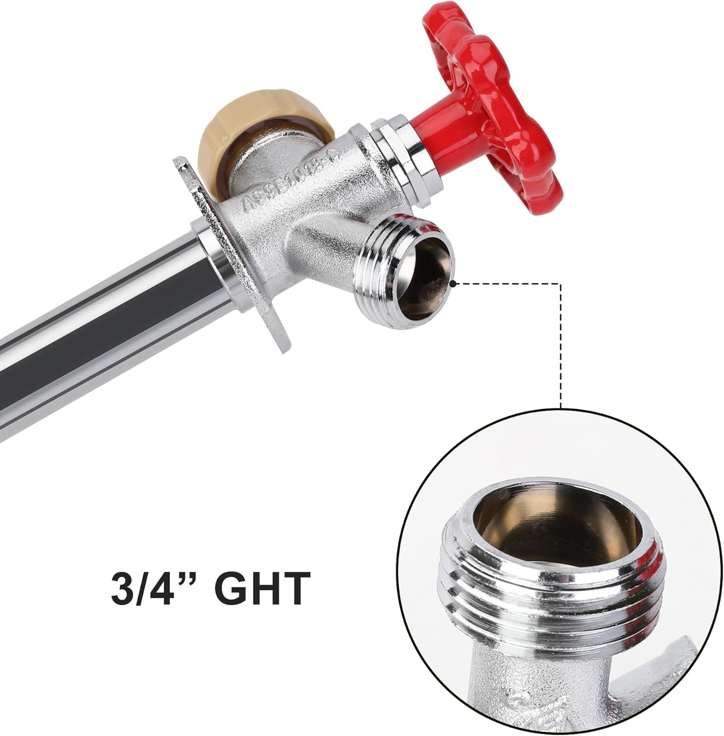 Hromee 12 Inch Frost Free Sillcock, 1/2 Inch Push-to-Connect x 3/4 Inch MHT, No Lead Brass Frost Proof Outdoor Faucet Bib with Backflow Preventer