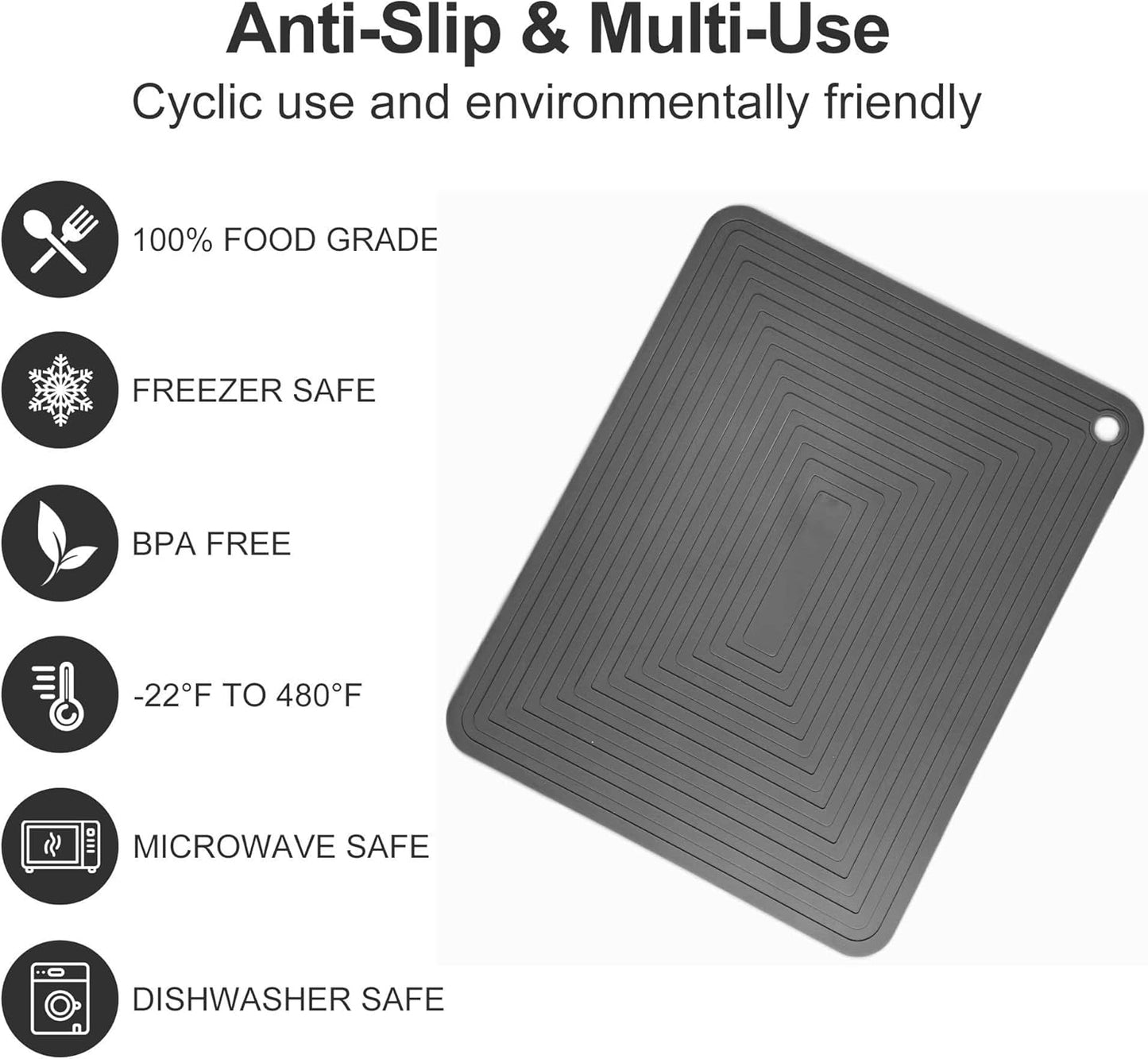 Silicone Trivets Mats Set, Trivets for Hot Dishes, Pots and Pans, 9 x 12 Inches Blue Silicone Hot Pads for Kitchen, Multi-Purpose Heat Resistant Pot Holder Mat Set 2