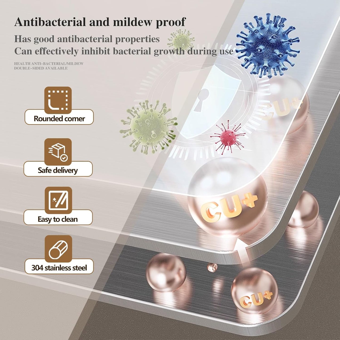 Stainless Steel Cutting Board for Kitchen - 304 Stainless Steel Chopping Boards for Baking, Double-Sided Use for Raw & Cooked Food - Ideal for Homemade Pasta, Pizza & Bread Making (19.6×23.6×0.06")