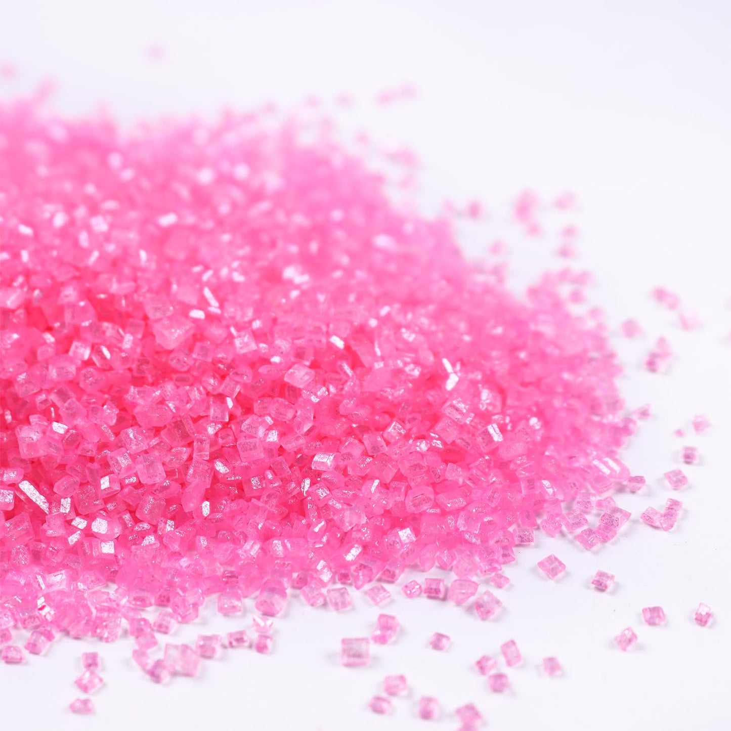 Sanding Sugar Pink Edible Sugar Sprinkles Sanding Sugar for Cake Decorating, Sparkling Edible Crystal Candy White Pearl Sugar for Wedding Party Baking Cupcake Cookie Ice Cream Decoration Supplies - 5.3 oz