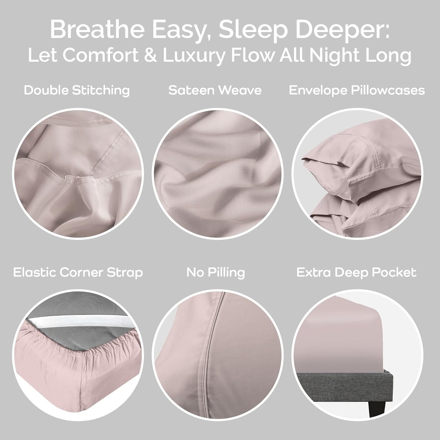 100% Viscose from Bamboo Sheets California King Size, Super Soft Bedding Set, 4PC Cooling Sheets for Hot Sleepers, Vegan Silk Moisture Wicking, Organically Grown Bedsheet, Blush - 72" x 84"