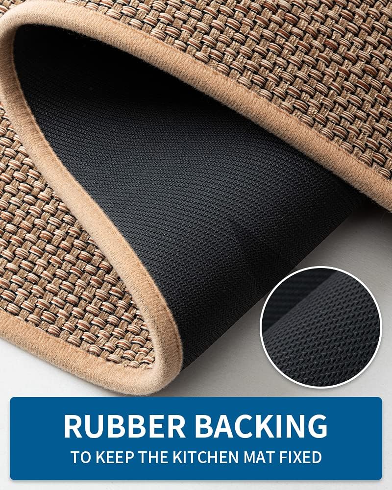 Kitchen Rugs and Mats Non Skid Washable, Absorbent Runner Rugs for Kitchen, Front of Sink, Kitchen Mats for Floor (Beige, 20"x32")