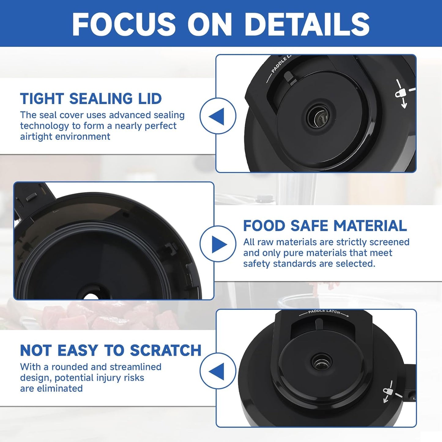 Outer Bowl Lid for NC301 Ice Cream Maker,Reusable Creami Replacement Lid, Creami Accessories Compatible with NC299AMZ/NC301/NC300/NC201/NC101 Series (NO Paddle)