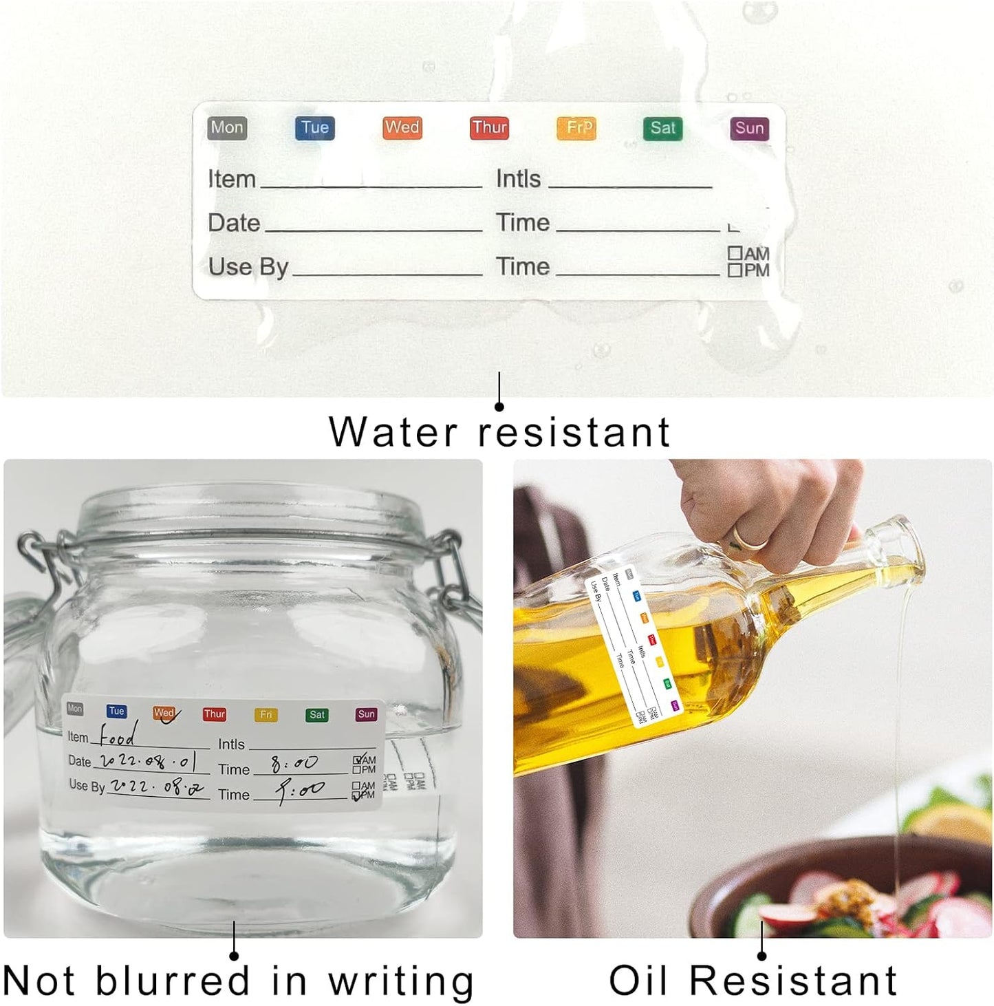 STARLIBOO Removable Freezer Labels, 1x3 Inch, 300pcs, Waterproof Oil Resistant Easy Clean Leaves No Residue