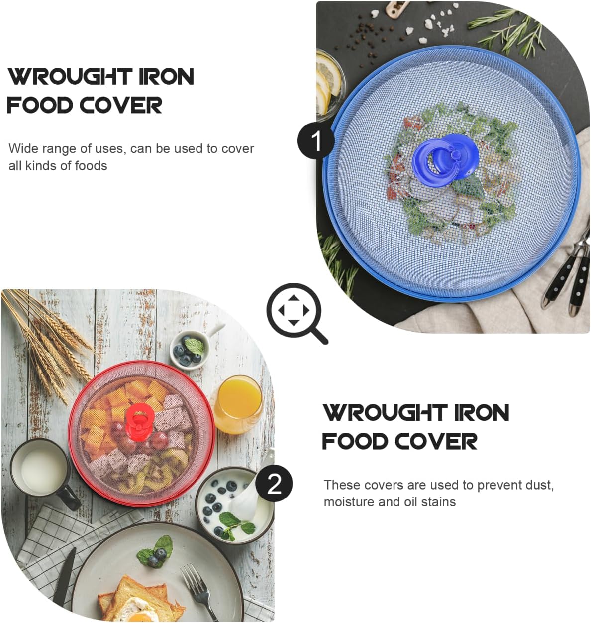 3Pcs Metal Mesh Screen Food Cover Tent Umbrella 11 inch Outdoor Picnic Food Covers Mesh Round Food Tent, Reusable Food Cover Net Keep Out, 28cm (Green Blue Red)