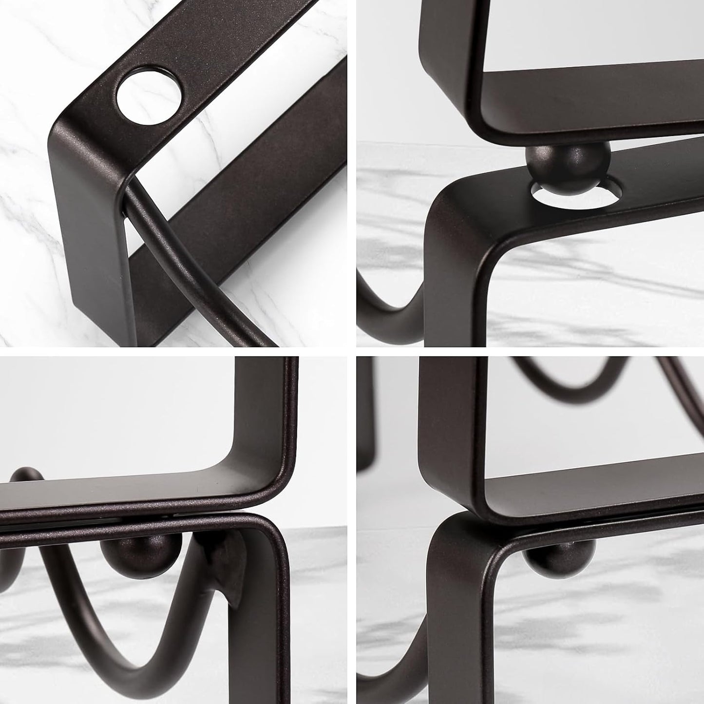 Stackable Wine Rack Countertop, 8 Bottles 2 Tier Wine Cabinet Counter, Wine Rack Holder and Storage, Metal Wine Bottle Holder Freestanding for Cabinet