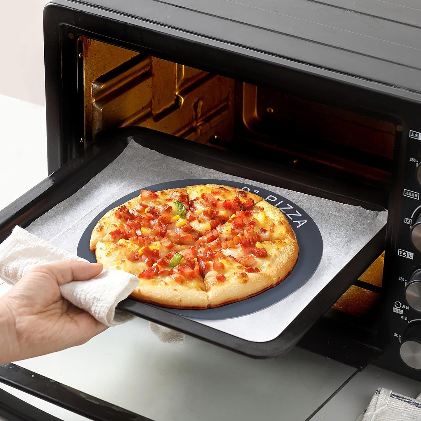 Silicone Baking Mat Set of 4, GUANCI Grade Food Baking mats Non-Stick Reusable Pizza Bakeware Mat for Making Macaroon, Pizza, Cookie, Pastry, Bread, Bun(Grey)